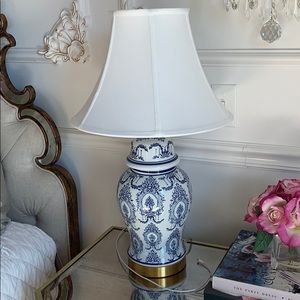 Blue and white lamp